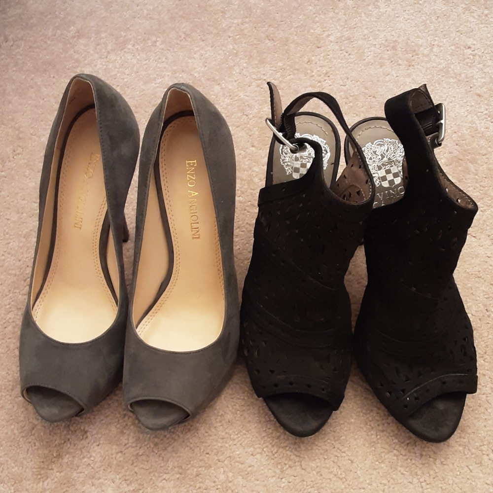 2 pairs of fashion high heels leather shoes